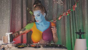 CUBBIXOXO - Body painting night! 1254 until J break!! | 13 like what you see | New photoset out